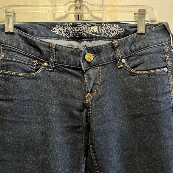 Express Women's Midnight Blue Slim Fit Zelda jeans leggings - Picture 2 of 7